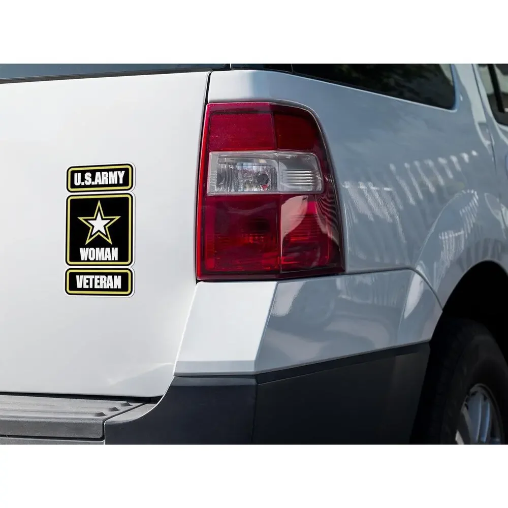 Proud Woman Veteran Military Star Vinyl Sticker Car Truck Window Decal